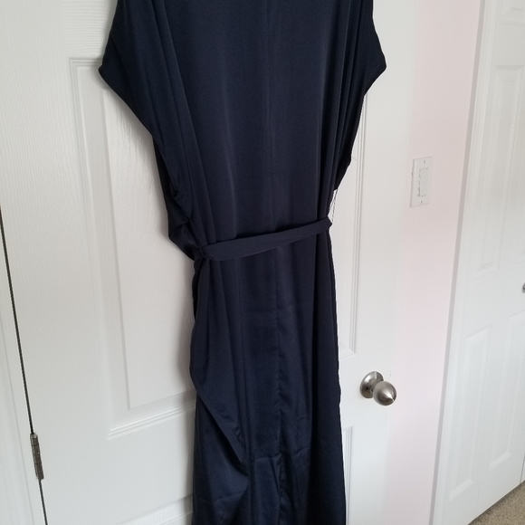 Navy Silk Maternity Dress - Picture 2 of 2